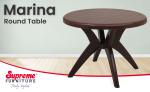 Supreme Furniture Marina Plastic Round 4 Seater Dining Table (Globus Brown)