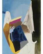 DECOR ADVENTURES Portrait of an Umbrella Series by M.F. Husain Wall Painting 16 x 21 inch