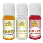 Mr. Kool Food Essence Mango, Cardamom , Cherry Flavors 20ml Each. Pack Of 3 Combo.