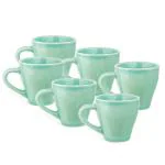 Treo by Milton Nano Y Pastel Green Ceramic Mug Sets 95 ml Each (pack of 6)