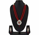 Gyaan Jewels Handmade Alloy Earring and Necklace Set Black (Women, Girls) (Pack of 1) Free Size