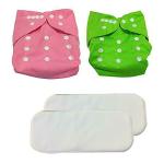 Crawl'in Multicolor Baby Premium Nappies with Insert Pads Washable Reusable (0 M+ ) Set of 4