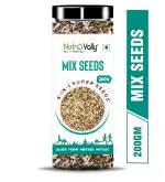 NutroVally Raw Mix Seeds | Chia, Flax, Pumpkin, Sunflower, Watermelon Seed | Rich In Fiber & Protein 5-In 1 Seeds Mixed | Superfood Diet, Seeds For Eating 200gm