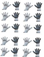FORTUNER Nylon Safety Hand Gloves 10 PAIRS (WHITE GREY)