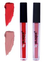 bq BLAQUE Matte Liquid Lip Gloss Combo of 2 Lipstick # 101-116 (8 ml, Orangish Red & Light Nude Brown)