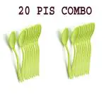 KITCHUB Plastic Table Spoon Set Plastic Tea Spoon, Coffee Pack of 20