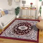 Enyra Traditional Design Multi Purpose ST Carpet Rug For Indoor Living, Dinning, Office, Rooms & Bedroom, Temple, Hallway Carpet (32x72 Inch/83x183 CM)(Maroon)