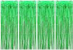 Festiko 4 Pack Foil Curtains Metallic Fringe Curtains Shimmer Curtain For Birthday Wedding Party Christmas Decorations (Green)