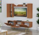 Anikaa Kayson Engineered Wood Floor Standing TV Entertainment Unit (Walnut)- Ideal for Upto 43