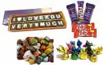 Fabbites I Love You Very Much Chocolate With Cadbury, Kitkat, Stone And Handmade Chocolate Gift Box 420 G