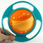 KLVs Polypropylene No Spill Gyro Bowl For Baby And Kids/ 360 Degree Rotation Spill Proof Food Bowl