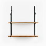 Shelfology Black Metal Floating Wall Shelf Brackets for Hanging Wall Shelves 30x23x2 CM (Pack of 2)