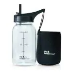 The Better Home Black Glass Borosilicate Sipper Glass Water Bottle For Women