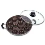 Real Kitchen Appam Maker 12 cav Aluminum body with non-stick coating for easy cooking and cleaning