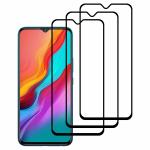Kite Digital Infinix Hot 8 (Black) Tempered Glass Screen Protector with Edge to Edge Coverage and Easy Installation Kit (Pack of 3)