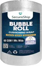 SecureShip 60 Gsm 1 mtr Wide Heavy Protective Air Bubble Wrap Roll for Safe Shipping and Packaging (100 meter Length)