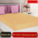 Mattress Protector Waterproof Bed Protector for Queen Size Bed Mattress protector cover 75 x 60 inch, Beige