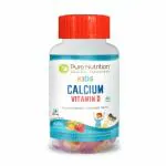 Pure Nutrition Kids Calcium Vitamin D Mango and Strawberry Flavour 60 Gummies