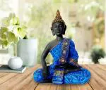Make A Wish Snowbird Blue Resin Buddha Idol Statue Showpiece For Home Decoration With Tea Light Candle