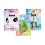 SUNDARAM A5 Spiral Bound Plain Sketch Book, Pack of 3 (100 Pages) 21 x 14.5 cm