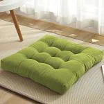 The Purple Tree Square Floor Cushion Pillow for Living Room Décor (Pack of 1 , 50x50 cm, Olive Green) Bedroom décor , Tatami Cushion , Patio Cushion , Balcony Cushion , Floor Seating