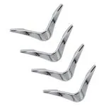 Rawk Zinc V-Shape Silver Knob for Cabinets,Drawers and Cupboards | Drawer Pulls,Pulls Handle for Kitchen Cabinets | Cabinets handles for Kitchen Cabinets with Screws (Silver Glossy Finish, Pack of 4)