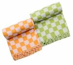 Tharunsha Elite Hand Weaved 100% Pure Cotton Bath Towel for Men and Women / Checkered Bath Towels (Green - Yellow) Set of 2 Size 30 x 66 inch (76 x 167cm)