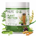 INLIFE Vegan Plant Protein Powder, Pea & Brown Rice, 24g Protein,5g BCAA 1.8g Fiber with Ashwagandha Green Tea & Grape Seed Digestive Enzymes Bodybuilding Supplement (Cookies and Cream, 500g)