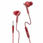 Zebronics Zeb-Bro in Ear Wired Earphones with Mic, 3.5mm Audio Jack, 10mm Drivers(Red)