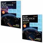 GO WOO INDIA POLITICAL - MAP PRACTICE BOOK and WORLD POLITICAL - MAP PRACTICE BOOK | Combo of 2 maps | India and World Political Map Practice Books for Students