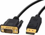 spincart Displayport to VGA Adapter TV Out Cable for Laptop - 1.8 m