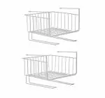 Styleys Multifunctional Storage Basket Kitchen Storage Rack Under Cabinet Storage Shelf Basket Wire Rack Organizer Storage with Tissue Holder, S11088 (White, 2)