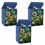 PrettyKrafts Ben-10 Toys Organizer Storage Box with Top Lid (Navy Blue) Pack of 3