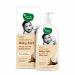 Mother Sparsh Milky Soft Head to Toe Baby Wash with Milk Protein & Shea Butter | Tear Free 2 in 1 Natural Body Wash & Shampoo for Babies | 400ml