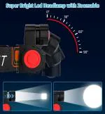 Plastic Headlamp Usb Rechargeable, Waterproof Headlight Flashlight With Zoomable Wide Beam Led Head Lamp For Outdoor Camping Hiking Fishing