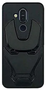 Lejaao Nokia 8.1 3D Avengers Iron Man Black Rubber Mobile Back Cover