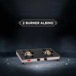 MAGIC plus 2 BURNER ALBINO LPG Glass Top Gas Stove