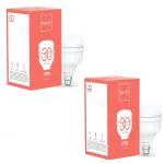 Fybros Warm White Hybrid Round Led Night Bulb Bedroom Lights For Home - 30 Watts, 2 Pc