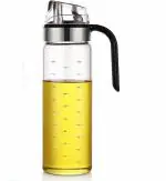 Wolblix Oil Dispenser Bottle Set for Kitchen, Olive Oil Bottle Dispenser, Glass Oil Sauce Bottle Dispenser, Auto Flip, 550ml