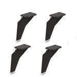 Fascination Black Metal Solid Thumb Shaped With Buffer Furniture Leg, 5 Inch (Pack Of 2)