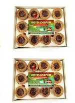 Bsr Traders Cow Dung Panchgavya Royal Deepam Natural Cup Sambrani With Burner Plates, 24 Pcs