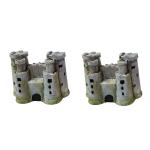 Wonderland Grey Castle Miniature - 7.62 x 7.62 cm (Set of 2)