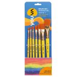 Navneet Youva | Synthetic Flat Brushes for Pro Students and Artists | Set of 7 | Pack Contains - Brush No. 1, 2, 4, 6, 8, 10 & 12