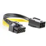 AdzMozi -Pcie Cable, 6 Pin Pcie Adapter to 8 Pin Pcie Cable, 6 Pin to 8 Pin PCIe Express Power Adapter Cable, 4 Inches 10CM P1.6 Pin to 8 Pin Pcie