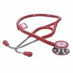 RCSP Stainless Steel Dual Head Stethoscope For Doctors And Medical Student, Pediatric And Adult Light Weight Chest Piece With Flexible Jointle Tube And Soft Sealing Ear Knobs (Red)