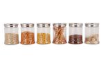 SAURA Crystal Storage Jar 500 ml 6 pc Set Steel Lid
