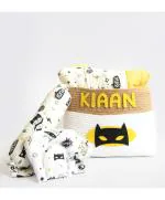 Yellow Doodle for tiny humans Yellow Baby Organic Cotton Muslin Bedding Set (0-3 Y)