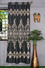 Parda Online Damas Design, Grey Jacquard Damas Eyelet Art Window Curtain 7ft, (Pack of 1)