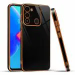 Mr. Case Tecno Spark 8C Black Silicone 6D Gold Plated Frame Back Cover