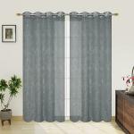 Skirmish Heavy Net Tissue Grey Floral Pattern Polyester Long Door Curtains 2.52 x 1.21 m (Jhaad-Net-Grey-9ft-2)